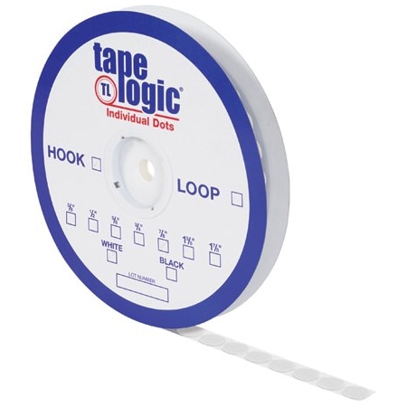 Tape Logic 1/2'' White Hook Tape Logic Individual Tape Dot Roll BUY00016438